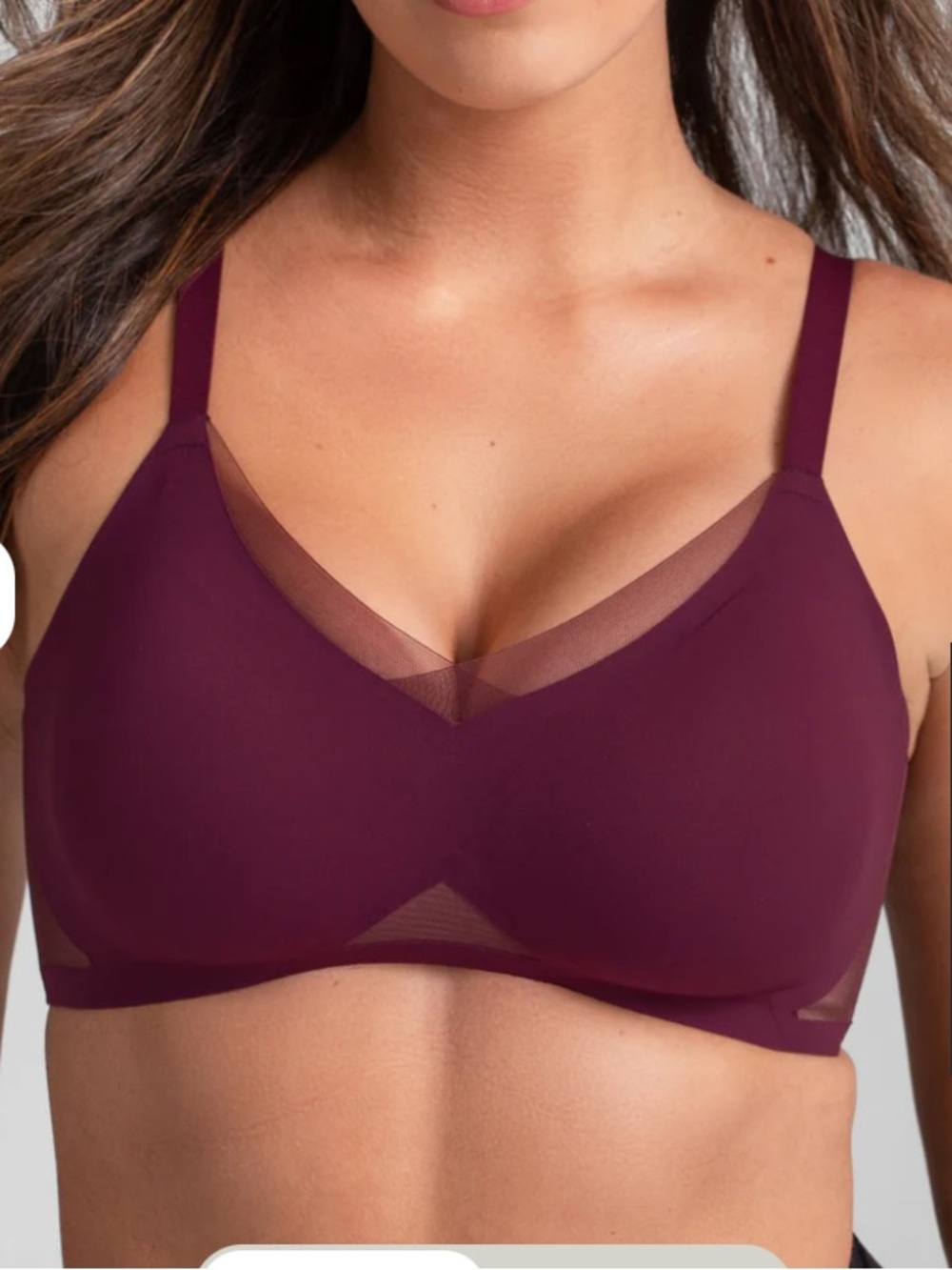 Honeylove Crossover Wireless Bra - Fig Purple XL